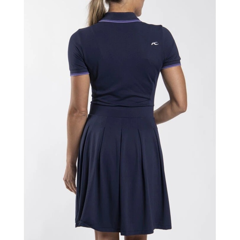KJUS Women Mara Golf Dress Atlanta Blue Pink LG22-L05 Size 36 S UPF 50+ Pique - Picture 2 of 9